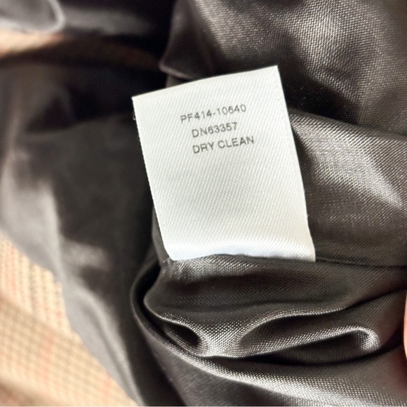 Pendleton Brown Houndstooth Plaid Virgin Wool Leather Trim Blazer Sz 12 - Picture 7 of 9